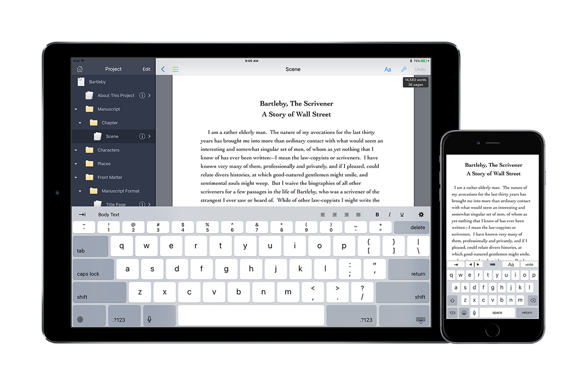 Scrivener support in Storyist 3.1 for iOS