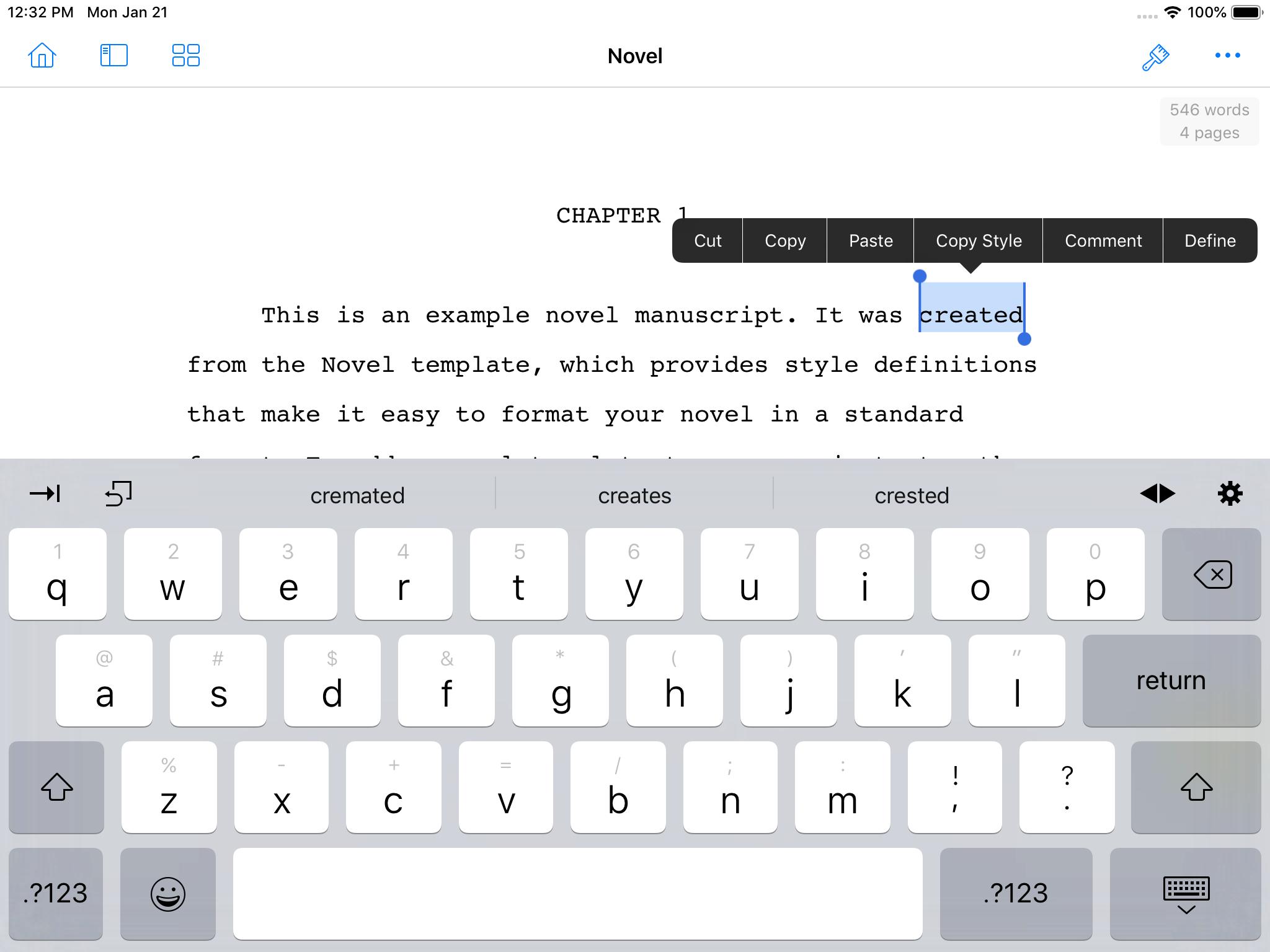 Selecting Text